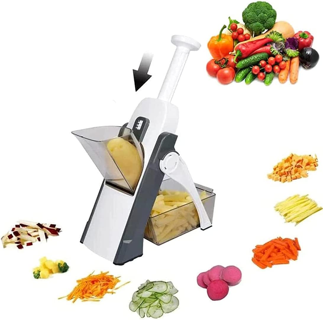 Picture of 5 in1 Multifunctional Vegetable Cutter Slicer Foldable Kitchen Chopping Artifact Food Chopper - Multicolor - Int: One size