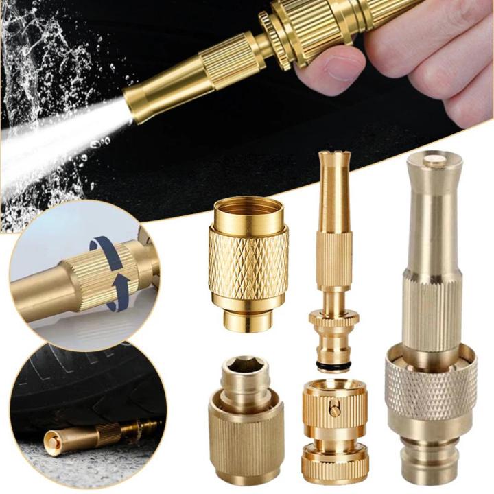 Picture of Copper High Pressure Sprinkler Sprayer Hose Pipe Nozzle Spraying Head Garden Irrigation Fitting - Int: One size