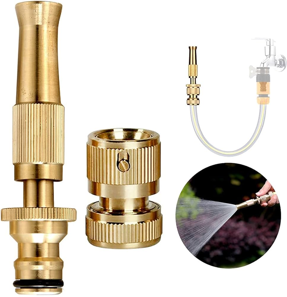 Picture of Copper High Pressure Sprinkler Sprayer Hose Pipe Nozzle Spraying Head Garden Irrigation Fitting - Int: One size