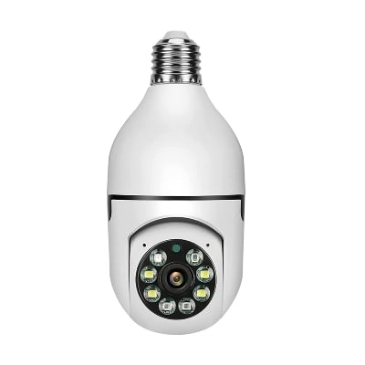 Picture of V380 Full HD 3MP 1920P WIFI IP Camera E27 Bulb Camera 360 Degree Wireless Home Color Night Vision Two Way Audio Smart Motion Detection - ips PTZ - White - Int: One size