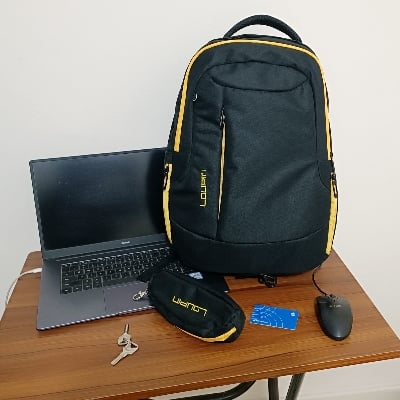 Picture of Bagpack Louphin Joint Belt Conin Purse Waterproff 3 Chember Parasut Fabrics Bag For Man - Backpack - Black - Int: One size