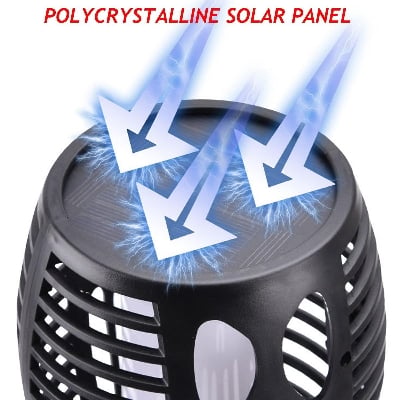 Picture of New Model 1PCS 51LED Solar Power Garden Light Flickering Flame Waterproof Yard Lamp - Black - Int: One size