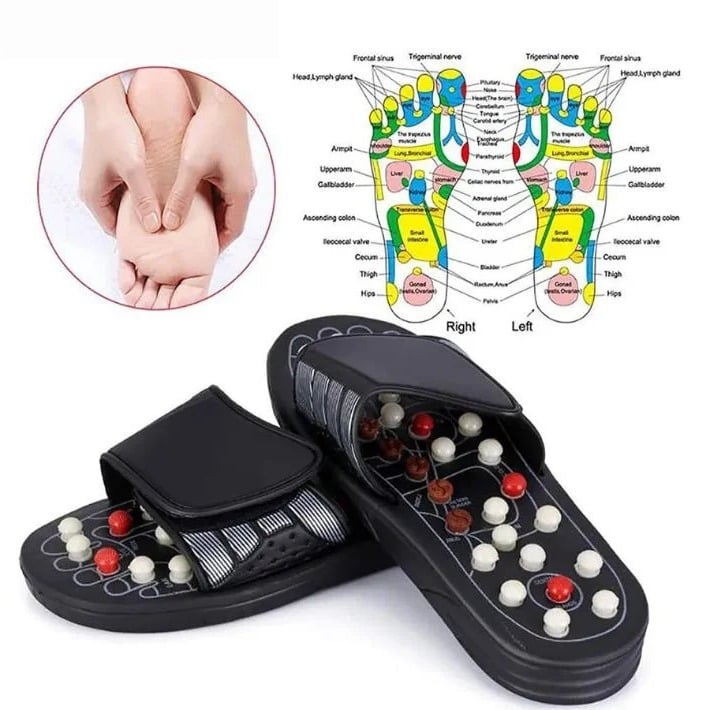 Picture of Smart New Acupressure Therapy Sandal, Reflexology Foot Massage Slippers for Men and Women - Black