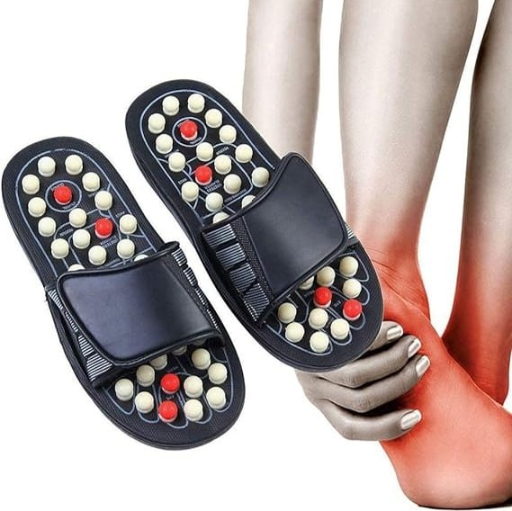 Picture of Smart New Acupressure Therapy Sandal, Reflexology Foot Massage Slippers for Men and Women - Black