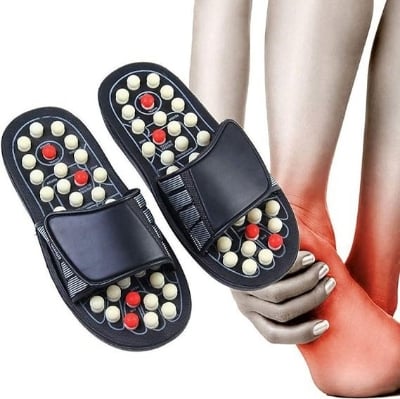 Picture of Smart New Acupressure Therapy Sandal, Reflexology Foot Massage Slippers for Men and Women - Black