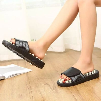 Picture of Smart New Acupressure Therapy Sandal, Reflexology Foot Massage Slippers for Men and Women - Black