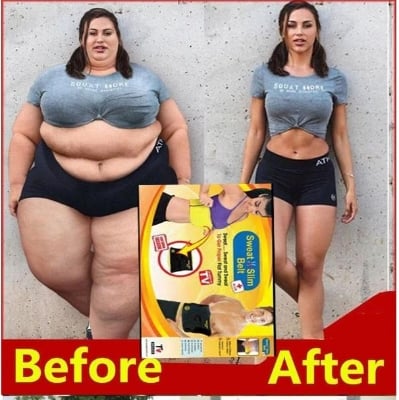 Picture of Tummy Shaper for Women & Men Sweat Slim Belt Tummy Belt Shapewear for Belly. Body Shaper Belt for Stomach Fitness Belt for Exercise & Workout- Large-Extra Large Black - Black
