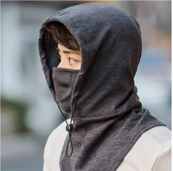Picture of Windproof Cycling Face Cover With Hat For Winter Bike Hooded Mask With Neck Warmer (2 Pcs) - Int: One size