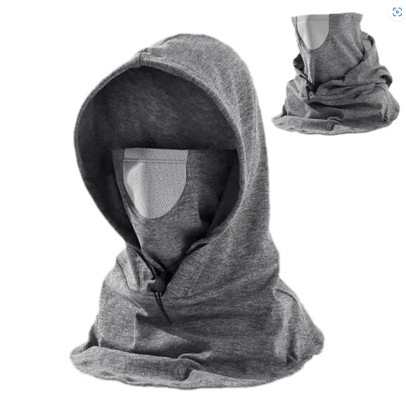 Picture of Windproof Cycling Face Cover With Hat For Winter Bike Hooded Mask With Neck Warmer (2 Pcs) - Int: One size