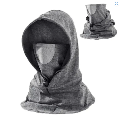 Picture of Windproof Cycling Face Cover With Hat For Winter Bike Hooded Mask With Neck Warmer (2 Pcs) - Int: One size