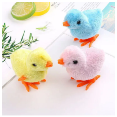 Picture of (2 Pcs )Funny Plush Clockwork Chick Jumping Wind Up Animal Kids Toys Cute Plush Chicken Toy Easter Gift for Little Boy and Girls Random Color// - Multicolor - Int: One size