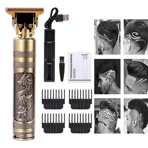 Picture of Vintage T9 Hair Cutting Machine Hair Trimmer Recharge Professional Cordless Hair Trimmer - Gold - Int: One size
