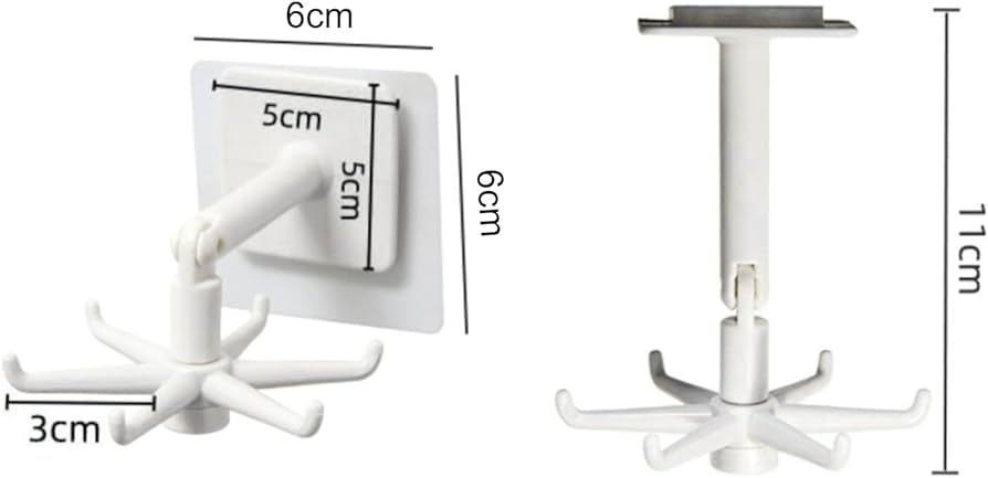 Picture of Kitchen Hook Storage Rotating Racks Holder spatula spoon Organizer Telescopic Self Adhesive Storage 6 Hooks Cooking Spoon Hanging Bathroom Home Wall Hanger - Multicolor - Int: One size