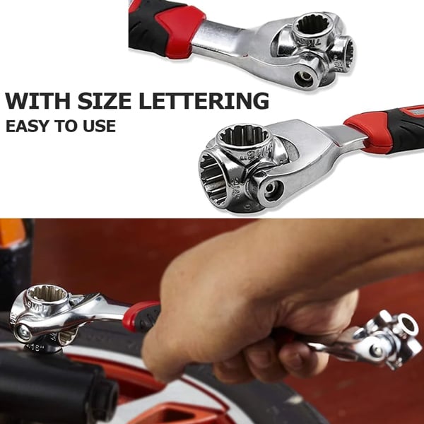Picture of 360 Degree Multipurpose Tiger Wrench 8 in 1 Tools Socket Works Universal Ratchet Spline Bolts Torx Sleeve Rotation Hand Tools . - Multicolor - Int: One size