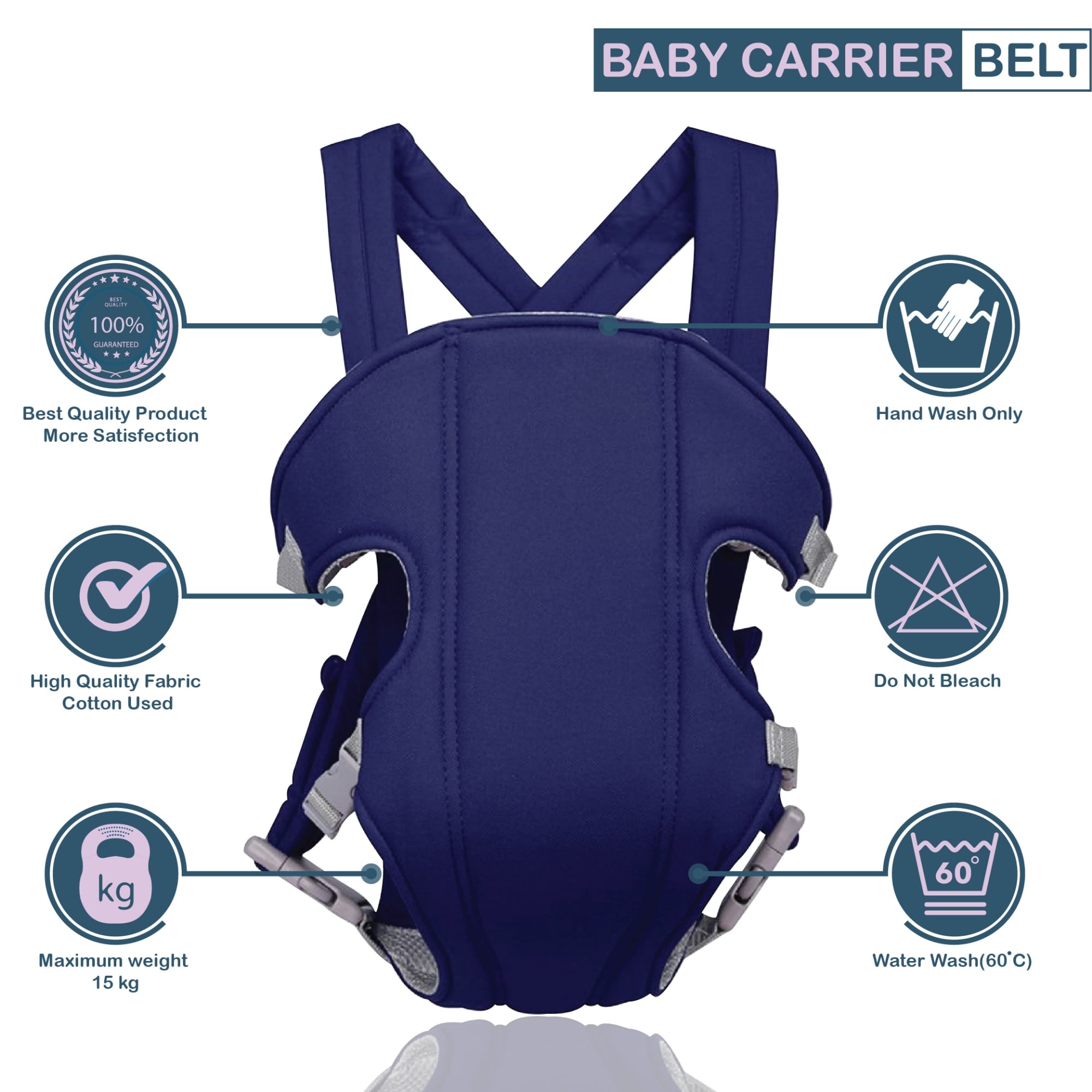 Picture of Baby Carrier Comfortable and stylish Baby Gear Carrying Bag, Lying, Facing Mummy, Facing Forward Baby Carrier for 6 Months to 2 Years Baby - Baby Carrier Bag - Multicolor - Int: One size