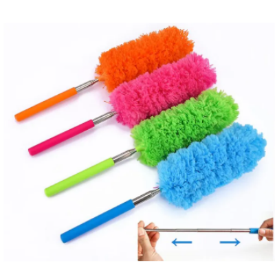 Picture of (1 Pcs)Adjustable Stretch Extend Microfiber Feather Duster Dusting Brush Stainless Steel Integrated Extension Rod Household Clean Tools 1Pcs - Multicolor - Int: One size