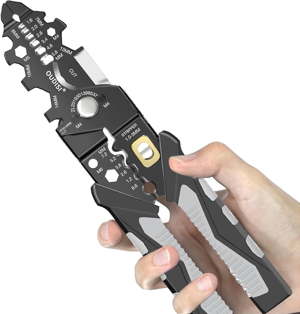 Picture of Multi Purpose Electric Wire Strippers Cable Cutter Copper Pliers Wire Stripper Wire Stripping Tool 10-22 AWG Wire Cutter Wire Crimper Multi Function Hand Tool Multi Purpose Electric Wire Strippers Cable Cutter Copper Pliers Wire Stripper Wire Stripping T - Multicolor - Int: One size