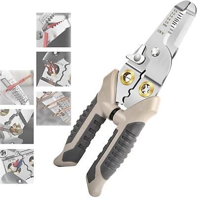 Picture of Multi Purpose Electric Wire Strippers Cable Cutter Copper Pliers Wire Stripper Wire Stripping Tool 10-22 AWG Wire Cutter Wire Crimper Multi Function Hand Tool Multi Purpose Electric Wire Strippers Cable Cutter Copper Pliers Wire Stripper Wire Stripping T - Multicolor - Int: One size