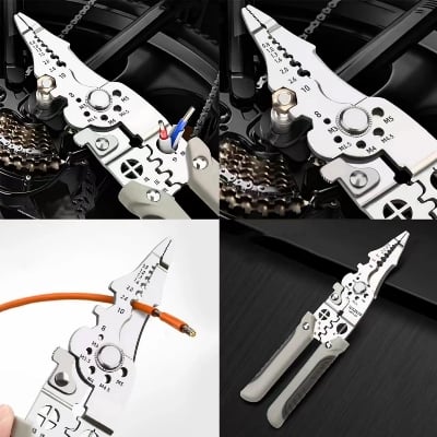 Picture of Multi Purpose Electric Wire Strippers Cable Cutter Copper Pliers Wire Stripper Wire Stripping Tool 10-22 AWG Wire Cutter Wire Crimper Multi Function Hand Tool Multi Purpose Electric Wire Strippers Cable Cutter Copper Pliers Wire Stripper Wire Stripping T - Multicolor - Int: One size