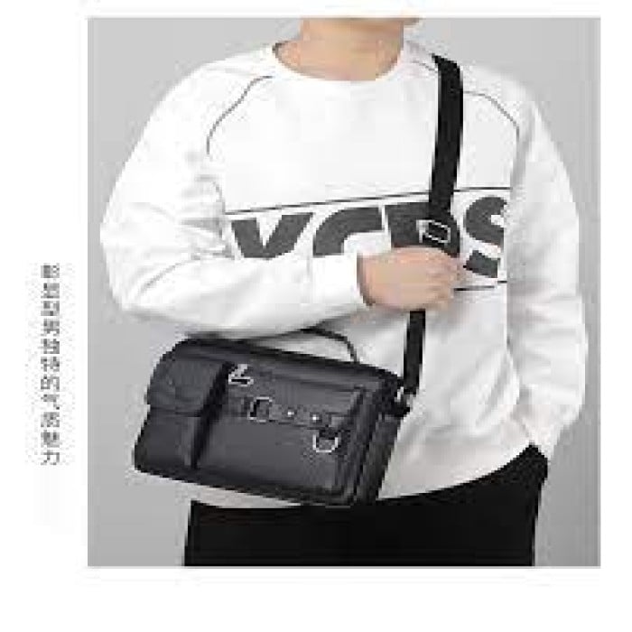 Picture of Men's PU Leather Shoulder Bag Fashion Male Real Cowhide Messenger Crossbody Bag Men Business Travel Handbag Boy Phone Bag - Multicolor - Int: One size