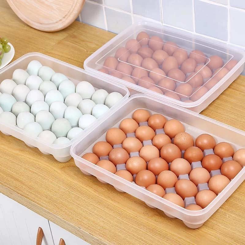 Picture of 34 Grid Egg Storage Box | Kitchen Food Storage & Dispenser for Home & Office - White - Int: One size