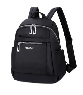 Picture of Nylon Backpack Durable Waterproof Casual Shoulder Bag (Black Color) - Black - Int: One size