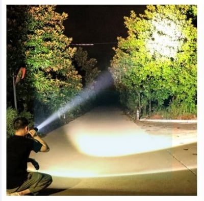 Picture of Rechargeable LED Flashlight USB 4 Core Torch Light - Black