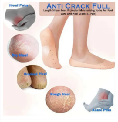 Picture of New Anti Crack Silicone Socks Heel Pads for and Pain-Relief - Multicolor - Int: One size