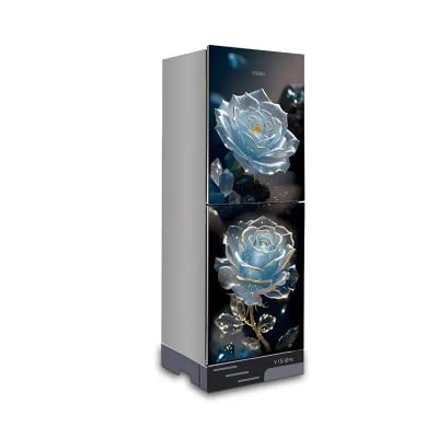 Picture of VISION Glass Door Refrigerator RE-150 Liter Digital Mineral Flower Top Mount