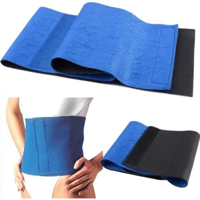 Picture of Adjustable Waist Trimmer Exercise Sweat Belt Fat Burner Shaper Slimming Lose Weight Body Burn Cellulite For Men Women - Blue