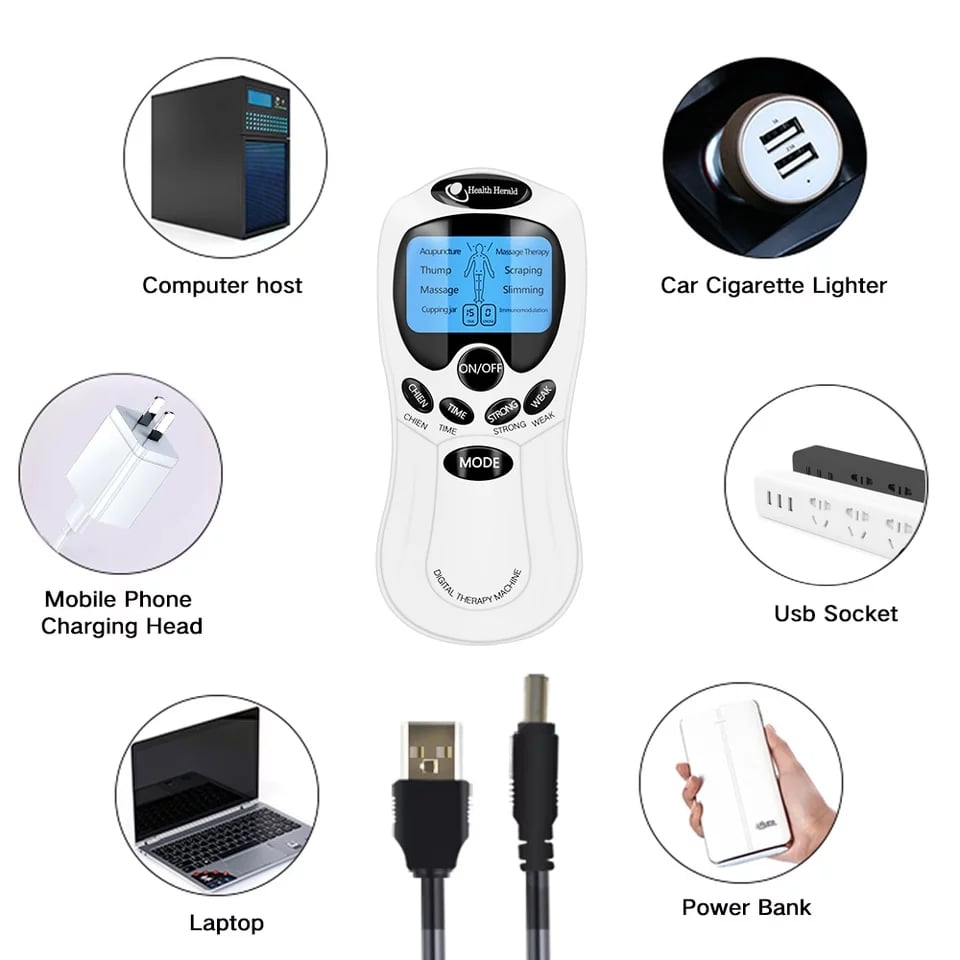 Picture of 8 mode EMS Electric herald Tens Machine Acupuncture Body Massage Digital Therapy Massager Muscle Stimulator Electrostimulator - Not Specified
