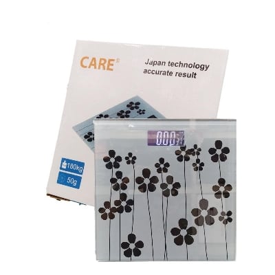 Picture of Care Personal Digital Bathroom Weighing Scale Machine with Step on Technology for Accurate Body Weight Monitor Tempered Glass Digital Scale