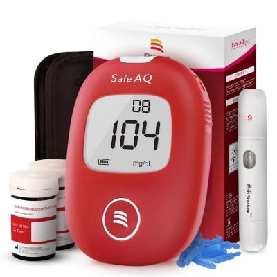Picture of Safe AQ Smart 25 Blood Glucose Test Strips with Lancets Needles of for Diabetic Blood Sugar Detection Glucometer - Not Specified