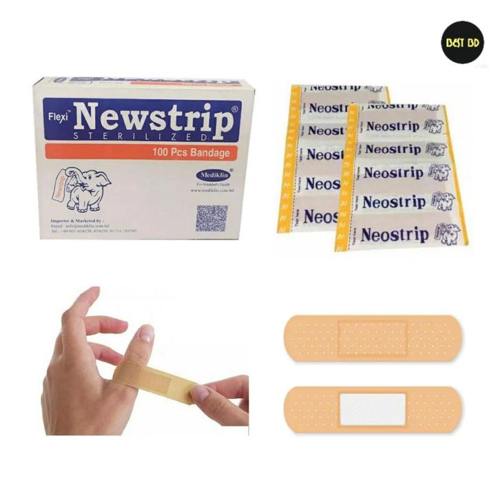 Picture of 100 Pcs Newstrip First Aid Strip Tape - Newstrip One Time Bandages