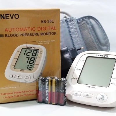 Picture of RENEVO Automatic Digital LCD Blood Pressure Monitor Machine-AS35L - White
