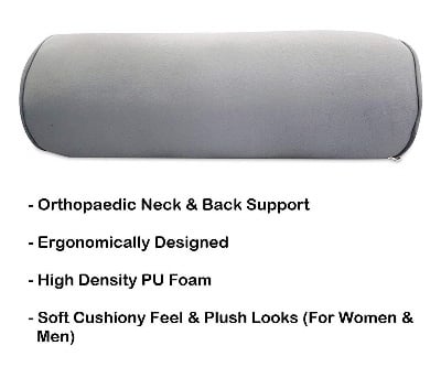 Picture of Ergonomically Designed High-Density PU Foam, Soft Cushiony Feel and Plush Orthopaedic Neck and Back Support Round Cervical Pillow for Women and Men (Universal Size)
