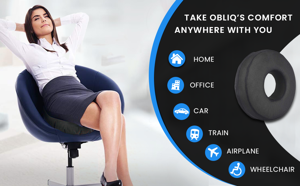 Picture of Orthopedic High Density Seat Cushion Relieves Piles, Lower Back Pain, Coccyx, Sciatica used in Office Chairs, Car Seat