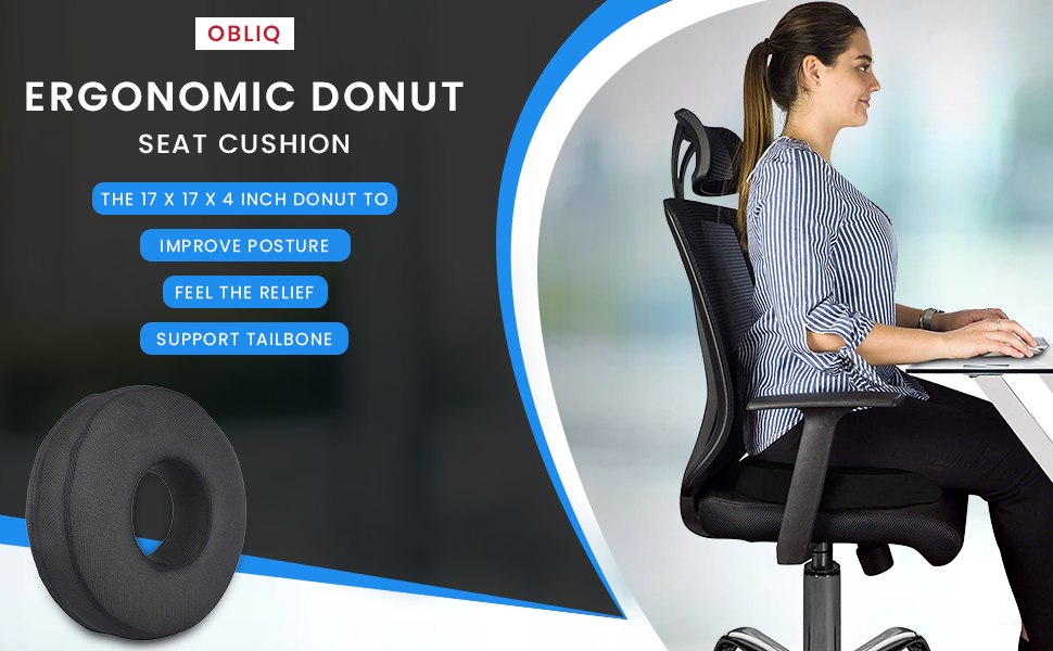 Picture of Orthopedic High Density Seat Cushion Relieves Piles, Lower Back Pain, Coccyx, Sciatica used in Office Chairs, Car Seat
