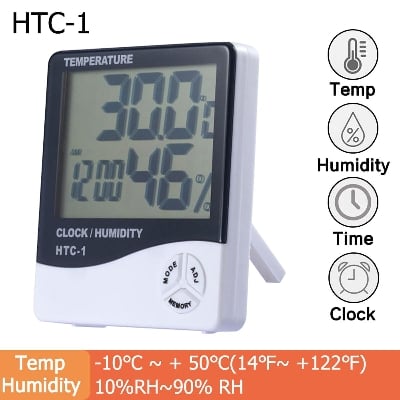 Picture of LCD Electronic Digital Temperature Humidity Meter Thermometer Hygrometer Indoor Outdoor Weather Station Clock HTC-1 HTC-2