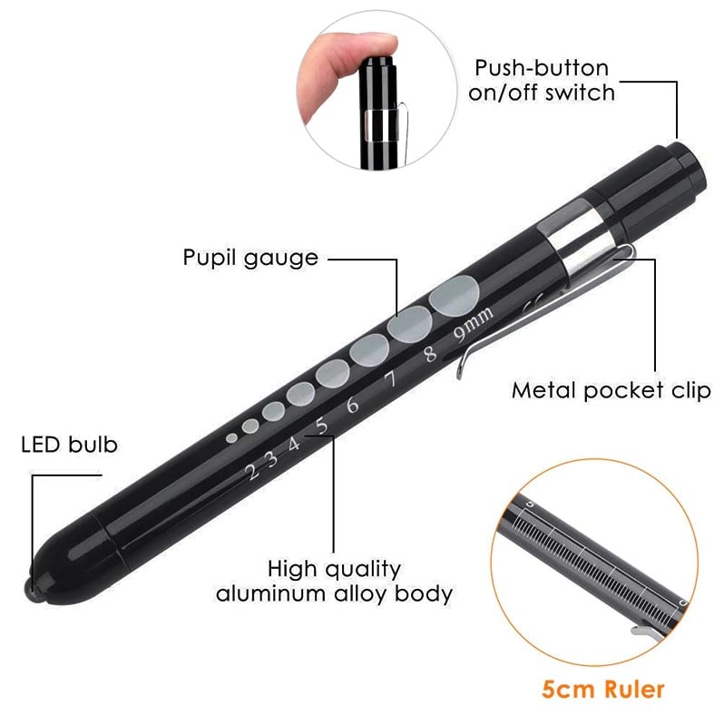 Picture of Medical Flashlight Lanterna With Pupil Gauge LED Pen Light Torch Lamp Outdoor Camping Work Light For Doctor Nurse Diagnostic