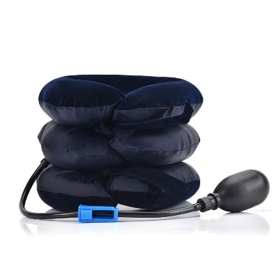 Picture of 3 Layer Inflatable Air Cervical Neck Traction Device Soft Neck Collar Pillow Pain Stress Relief Neck Posture Stretching Brace