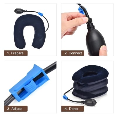 Picture of 3 Layer Inflatable Air Cervical Neck Traction Device Soft Neck Collar Pillow Pain Stress Relief Neck Posture Stretching Brace