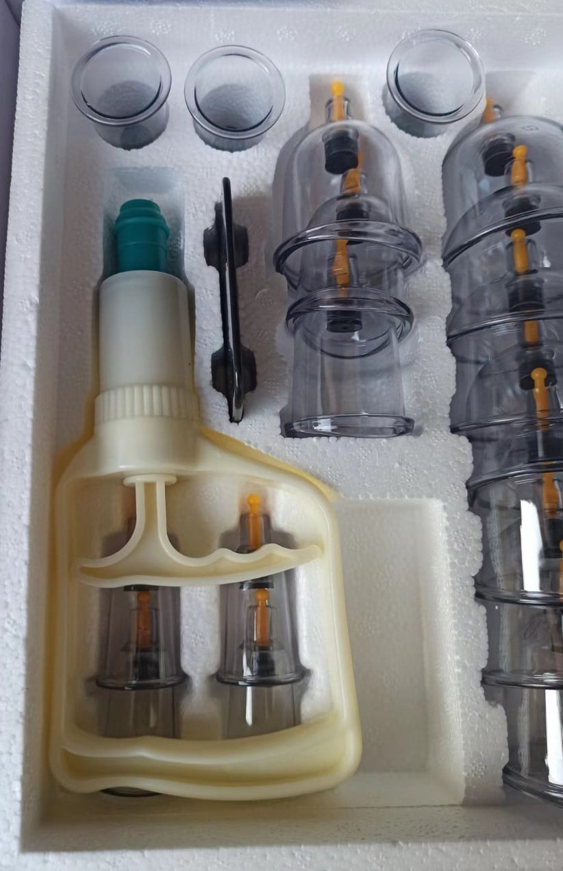 Picture of Professional 32Pcs Medical Chinese Vacuum Body Cupping Massager Therapy Cans Vacuum Cupping Slimming Body Relax Banks Tank