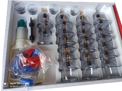 Picture of Professional 32Pcs Medical Chinese Vacuum Body Cupping Massager Therapy Cans Vacuum Cupping Slimming Body Relax Banks Tank