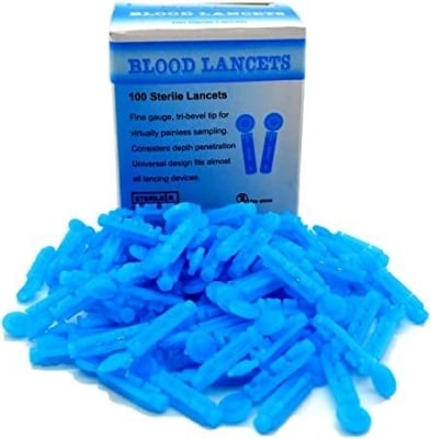 Picture of 100PCS Per BOX Blood Glucose Sterile Lancet With Scure Cap Blood Glucose Meter Accessories 28G - Hand