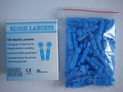 Picture of 100PCS Per BOX Blood Glucose Sterile Lancet With Scure Cap Blood Glucose Meter Accessories 28G - Hand