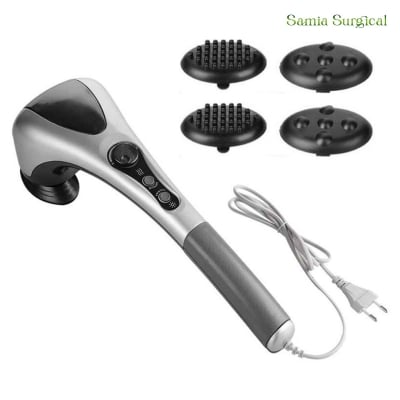 Picture of Electric Neck Hammer Dual-head Vertebra Roller Back Hot Compress Massage Stick Portable Shoulder Cervical Spine Massager