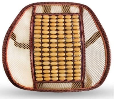 Picture of Mesh Ventilation Wooden Back Rest with Elastic and Belt Support For Car Seat, Office Chairs, home