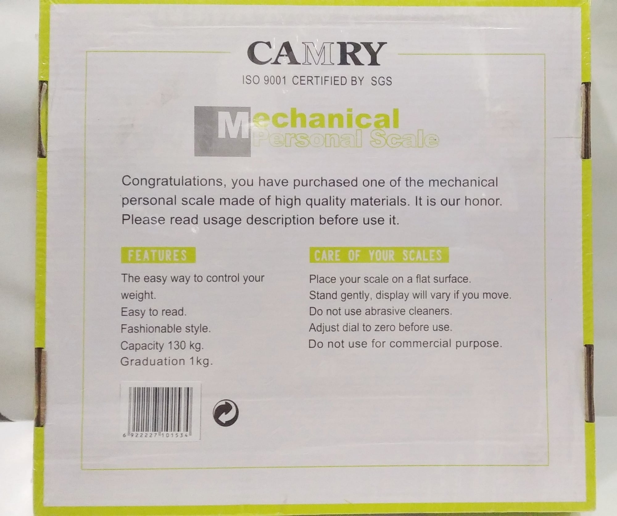 Picture of Camry Analogue Weighing Scale upto 130 kgs capacity for human body