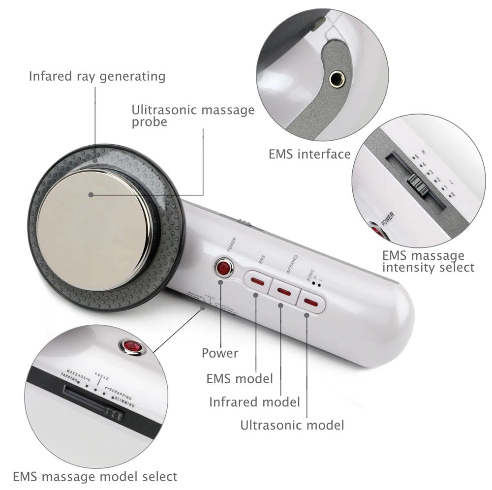 Picture of 3 in 1 EMS Ultrasound Cavitation Device Electric Body Slimming Massager Fat Burner Infrared Therapy Ultrasonic Cavitation